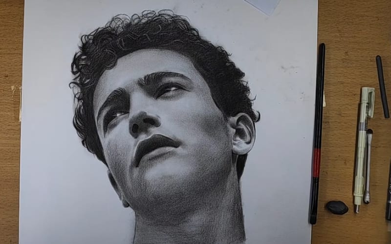 A Step by Step Portrait Drawing with Vine Charcoal: Juan