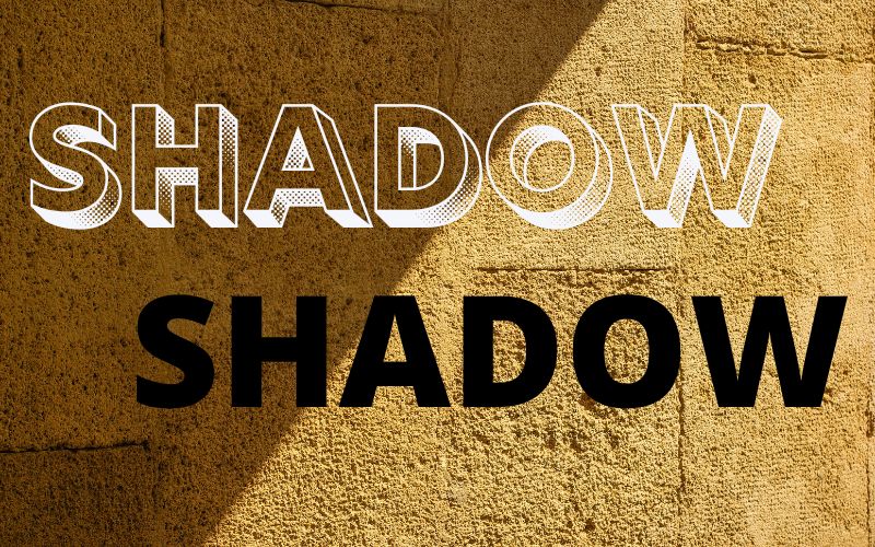 shadow words written in different styles