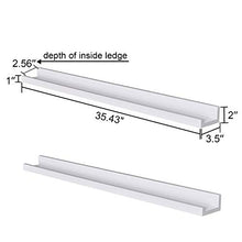 Load image into Gallery viewer, WELLAND White Picture Ledge, Photo Ledge, Floating Ledge Wall Shelves, 36-inch, Set of 2, White
