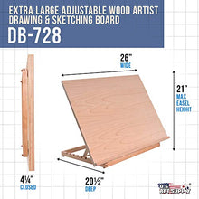 Load image into Gallery viewer, US Art Supply Extra Large Adjustable Wood Artist Drawing &amp; Sketching Board 26&quot; Wide x 21&quot; Tall
