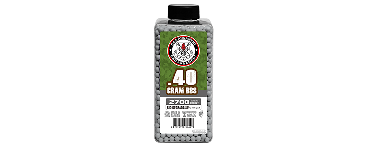 GREY 0.40g G&G BBs - BIODEGRADABLE - 2700 Rounds