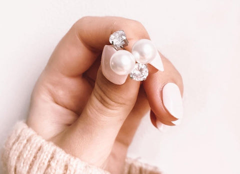 blomdahl earrings - safe - pearl - studs - dermatologist approved
