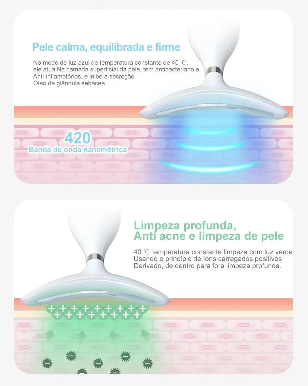 Beauty Face Massageador Facial Laser e Estimulador de Colágeno limpeza rosto Versão 2023 lançamento frete gratis loja deepbel