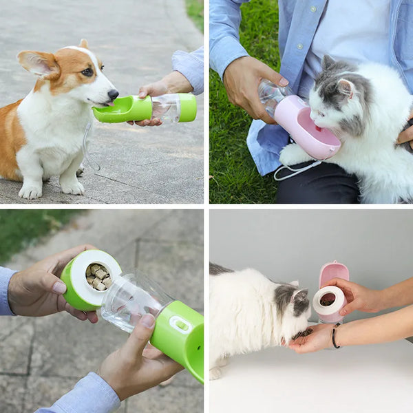 Garrafa de Água e Alimentação Pet Portátil para Cão e Gato gatinho alimento agua petisco lançamento frete gratis loja deepbel