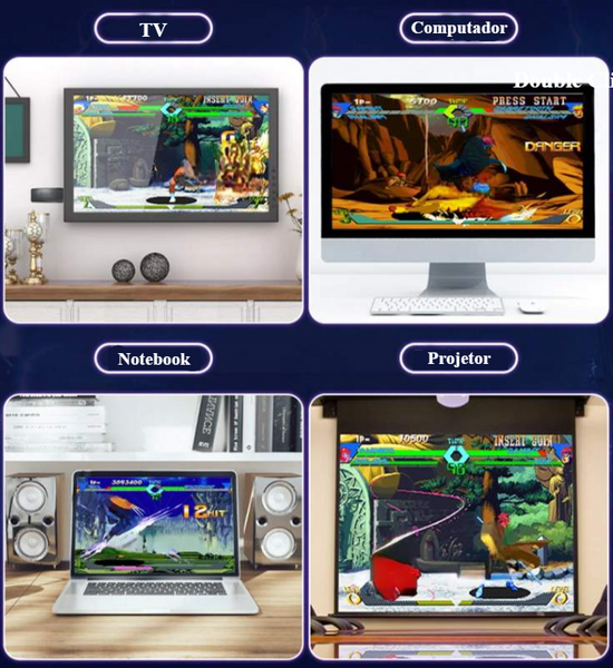 Vídeo Game Stick 4K com 10.000 Mil Jogos Retrô 2 Controles Original loja deepbel