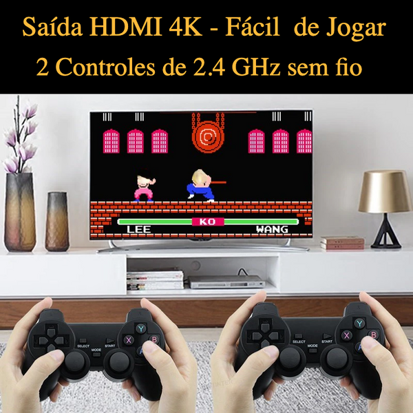 Vídeo Game Stick 4K com 10.000 Mil Jogos Retrô 2 Controles Original loja deepbel