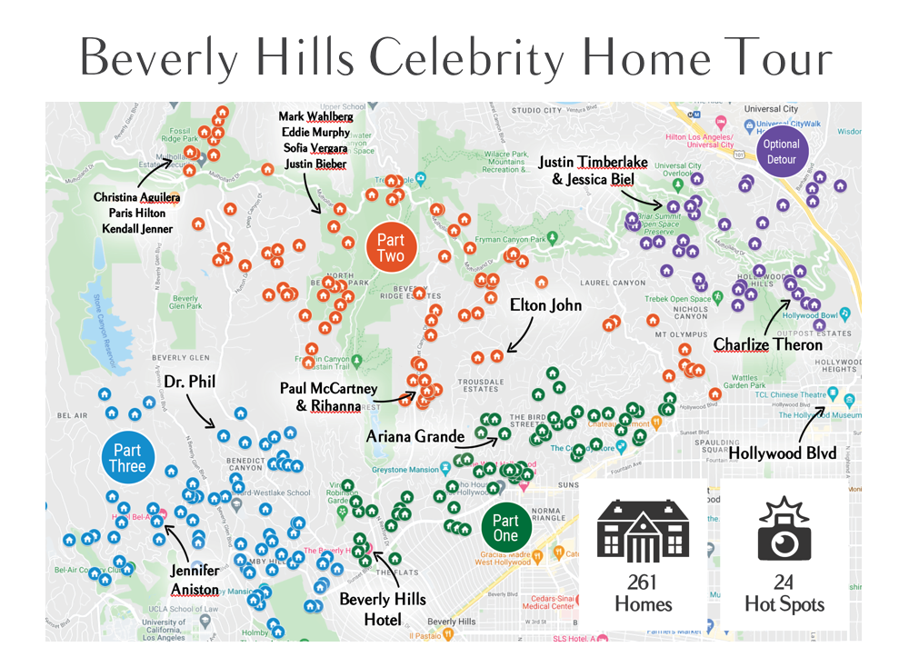 beverly hills self guided tour map