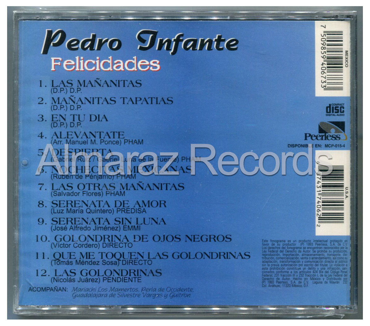 Cd Pedro infante- Felicidades PedroInfante-Felicidades-MX-Back