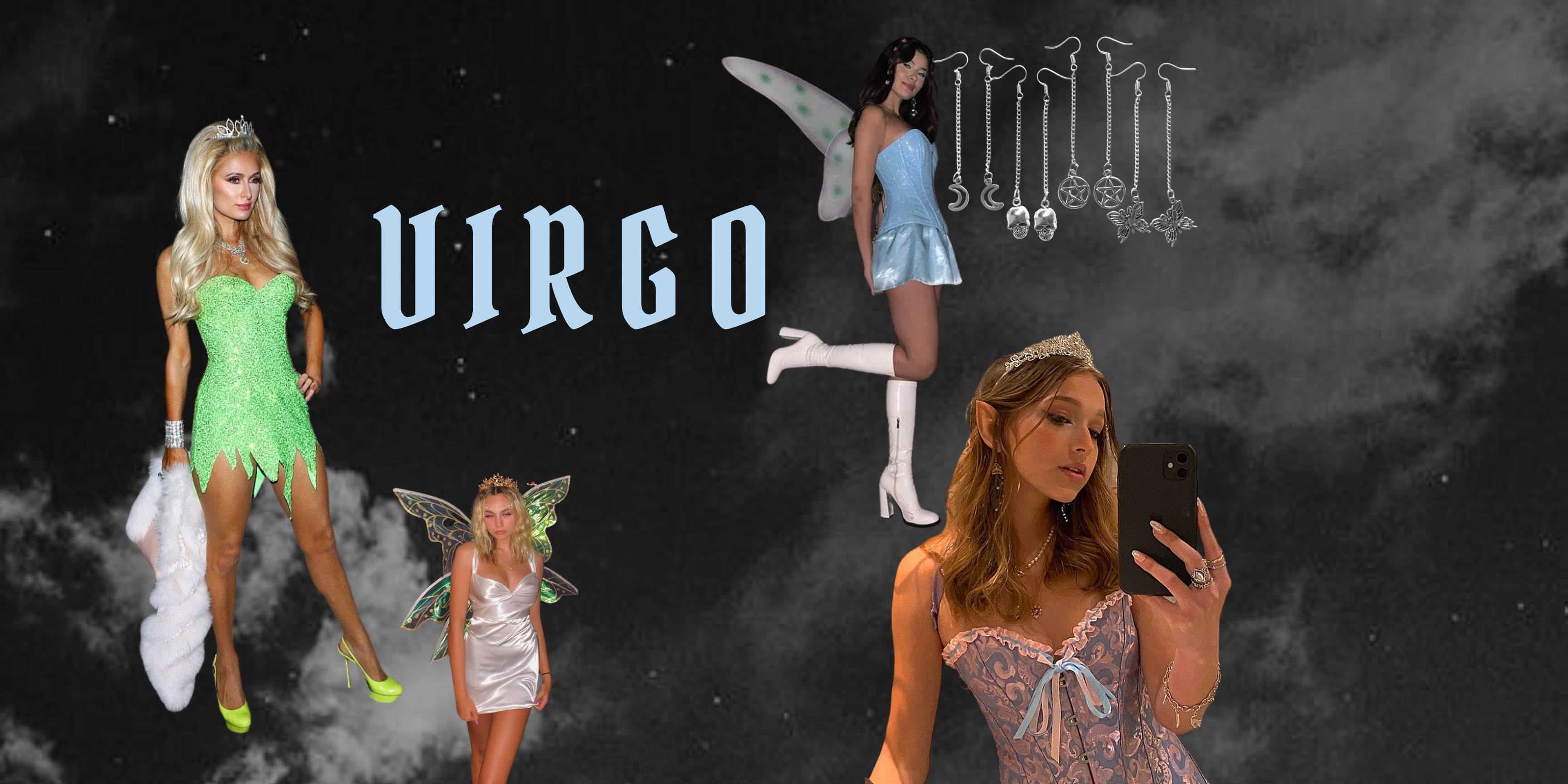 virgo fairy zodiac outfit halloween fancy dress costume ideas inspo gothic grunge goth babe indie alternative fashion