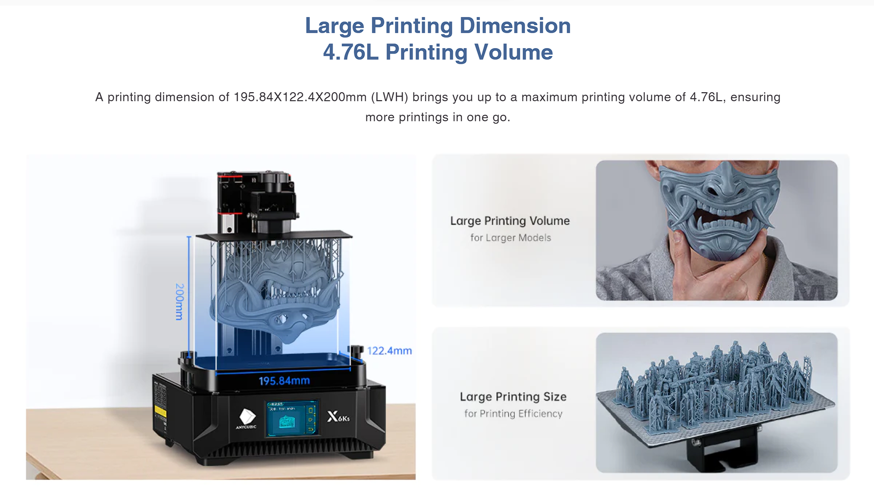 ANYCUBIC Photon Mono X 6Ks Resin LCD 3D Printer Fast 7.8x7.7x4.8 in HD  Printing