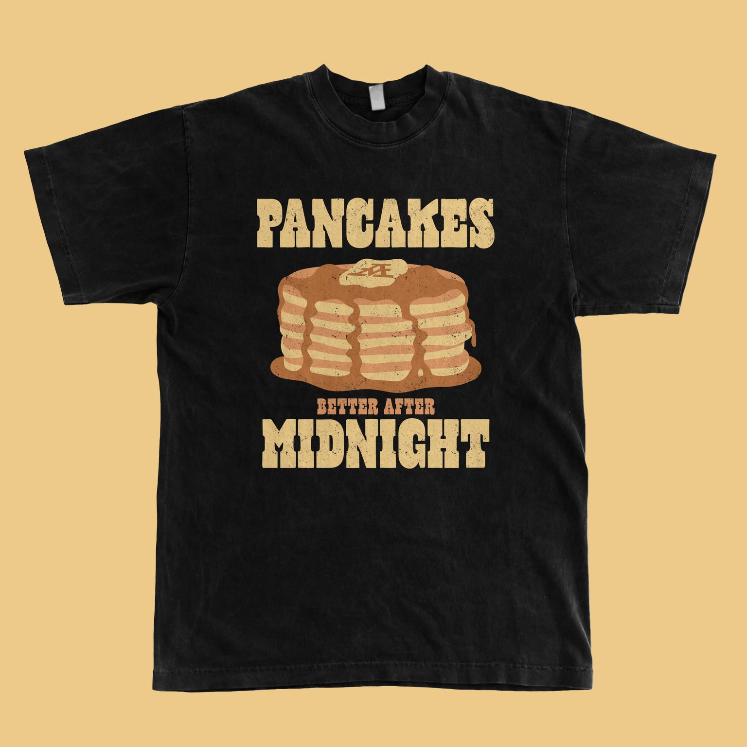 PANCAKES BETER AFTER MIDNIGHT BLACK T-SHIRT - Ashley McBryde UK Store product image