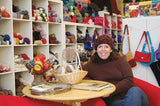 Andrea in the first locaiton of Apple Yarns in Bellingham, WA