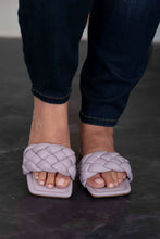 Load image into Gallery viewer, Weeboo Cakewalk Woven Square Toe Slides in Lilac
