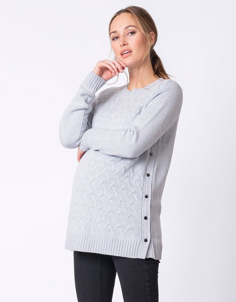 Grey Maternity & Nursing Hoodie