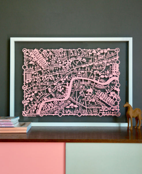  London  Paper Cut Map Ideal 1st  wedding  anniversary  gift 