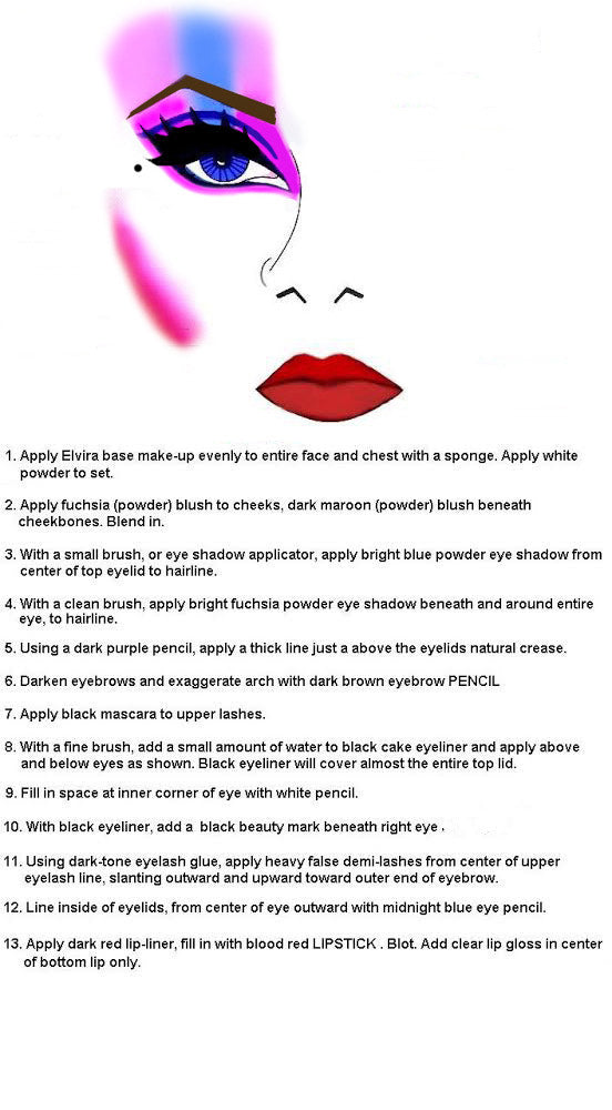 Step-by-step Elvira Makeup Guide