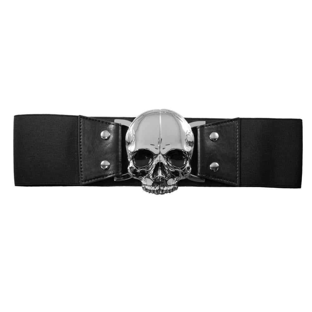 Kreepsville 666 Elastic Waist Belt Skull Black