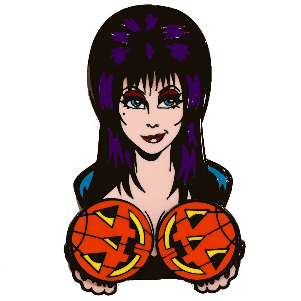 Elvira by Kreepsville | Elvira Spinning Pumpkins Enamel Pin