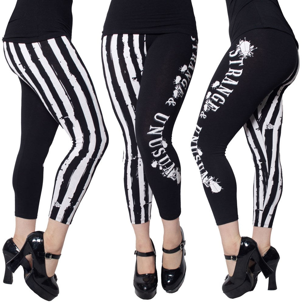 Black and White Striped Leggings