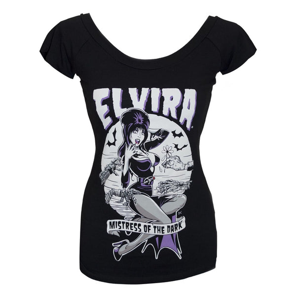 Elvira Monster Hands Womens Shoulder Tee – Kreepsville 666