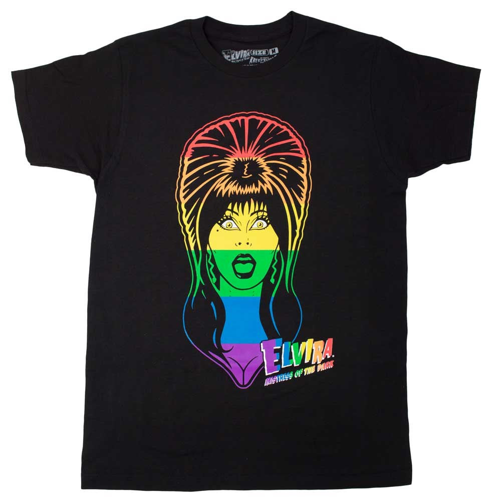 Elvira Pride Rainbow Face T-Shirt