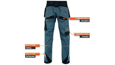 back side feature images workwear trousers