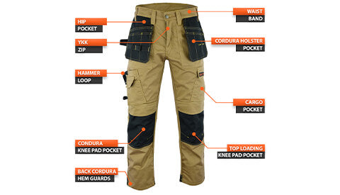 builder khaki work trousers