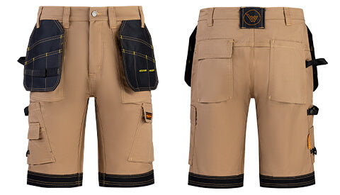 khaki work shorts - builder work shorts - cargo shorts