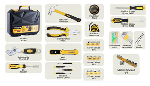 tools-hand toolkit-wrench, allen key-hex key-screwdriver set-socket set-100 pcs toolkit