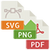 format de fichier SVG, PNG, PDF