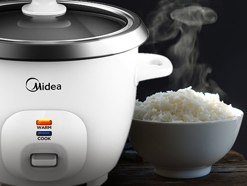 Midea MRC173-W 3-Cup Rice Cooker, White