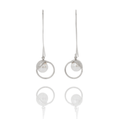 SAND drop earrings sterling silver with Swarovski pearls