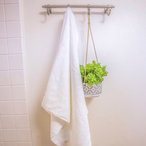 Towel Bar with Hanging Plant
