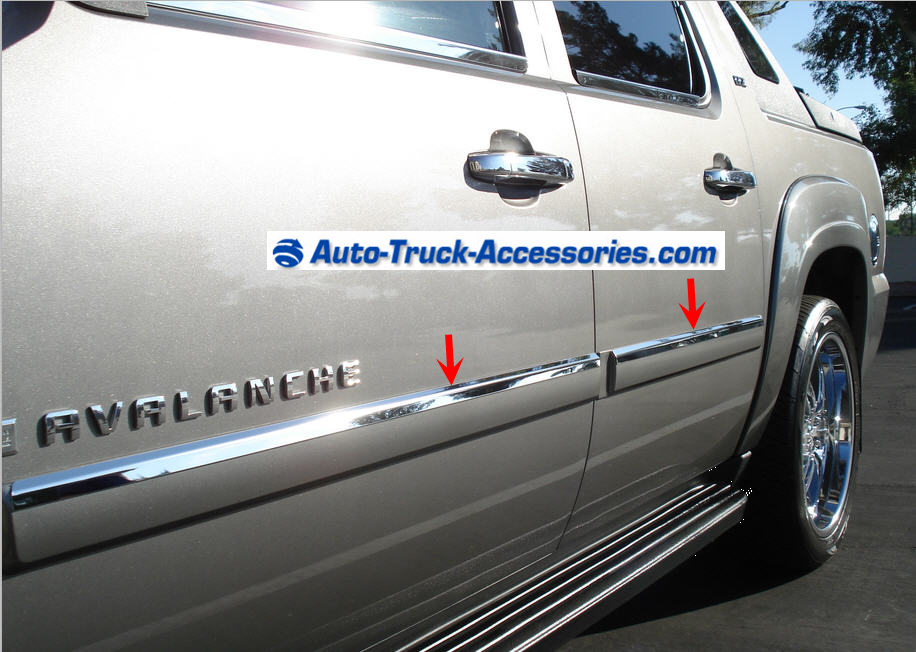 2007-2014 Chevy Avalanche-Silverado-Tahoe 4 Door stylish mirror-finish door molding trim