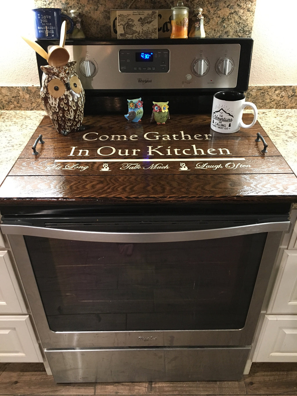 Custom Wood Stove Top Cover Oven Cover Walnut Noodle Board Personalized  Serving Board 