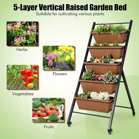 Tiered Planter Boxes with Wheels