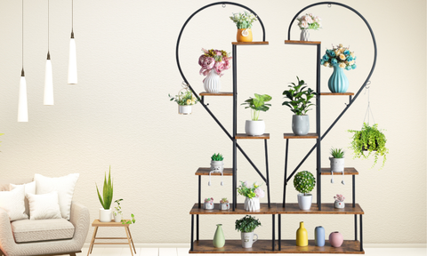 2pcs Heart Shaped Plant Stands