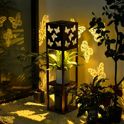Butterfly Solar Lantern with Plant Stand