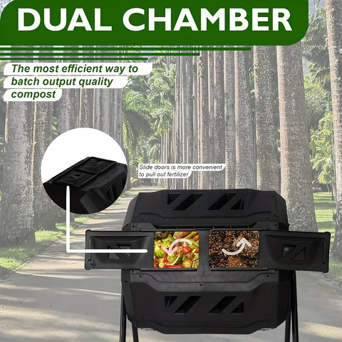 Dual Chamber Compost Tumbler