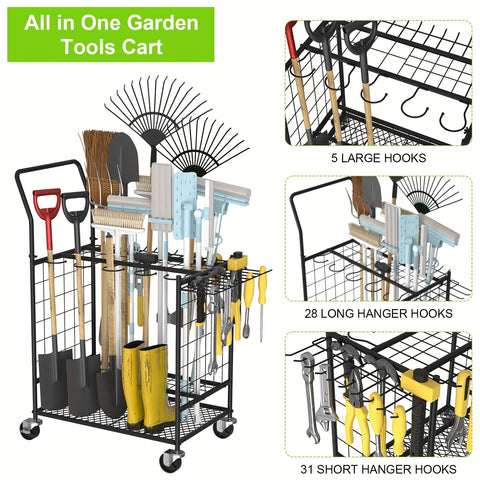 Garden Tool Organizer with Wheels