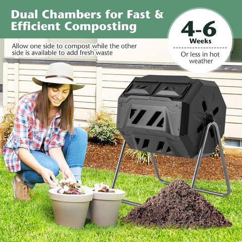 Dual Chamber Compost Tumbler