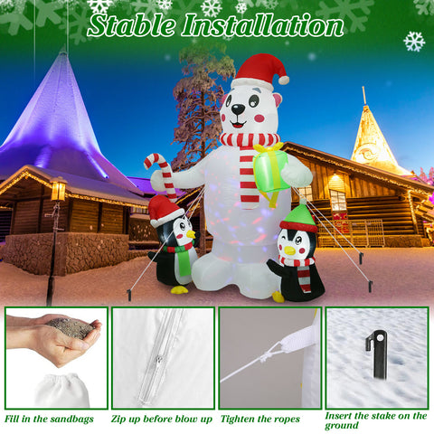 5.9FT Polar Bear Christmas Decoration for Outdoor