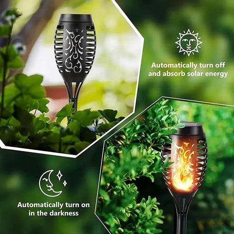 Solar Torch Lights with Flickering Flame
