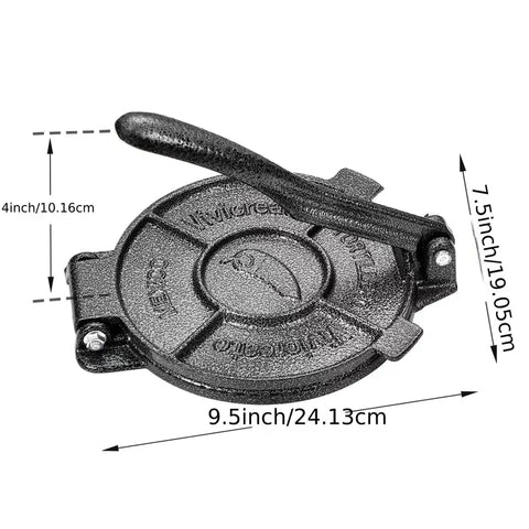 Cast Iron Tortilla Press Dimensions