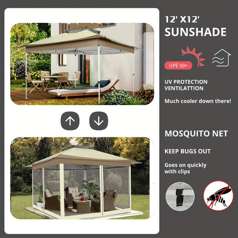10x10 Pop Up Canopy | Pop Up Gazebo with Netting