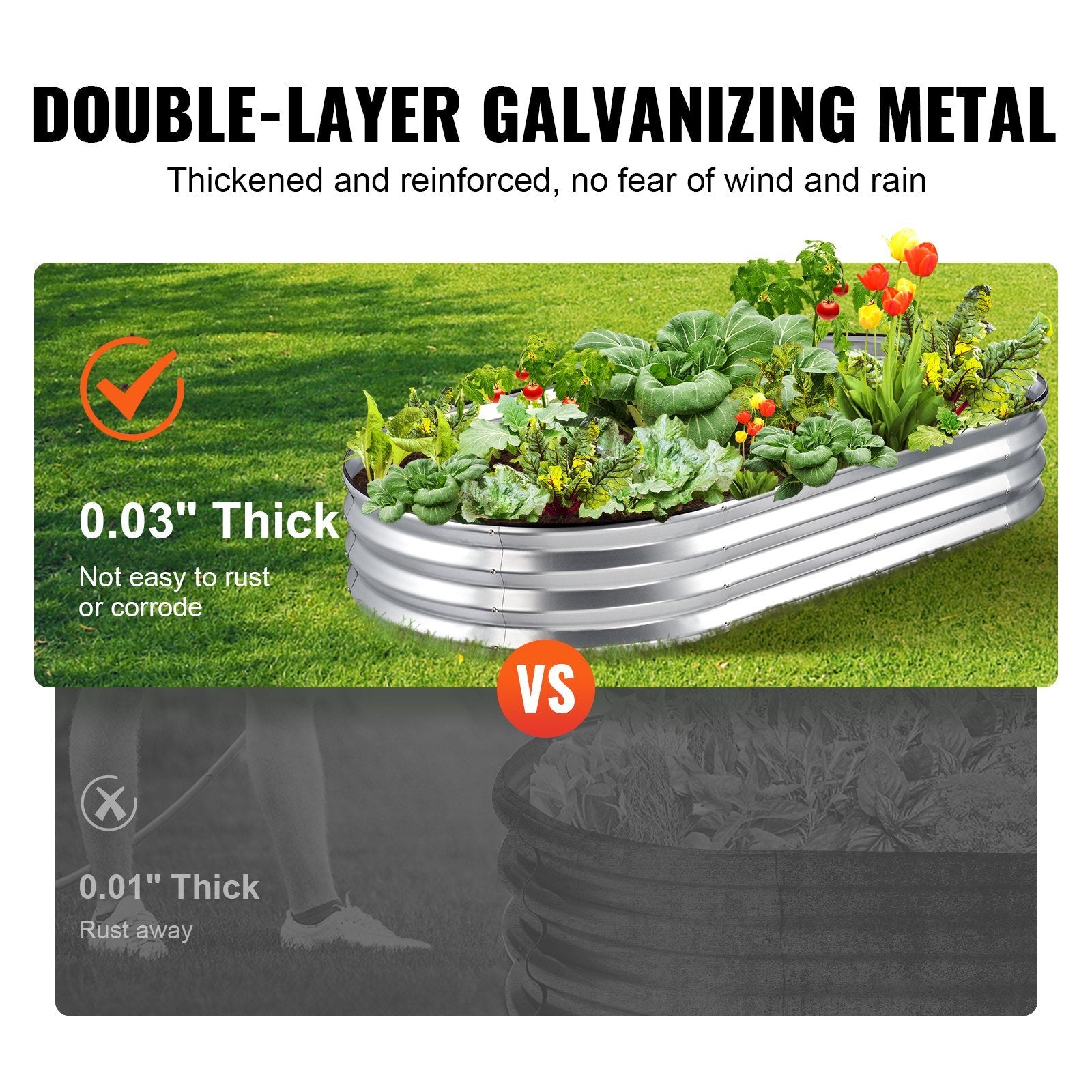 Heavy Duty Metal Raised Garden Bed