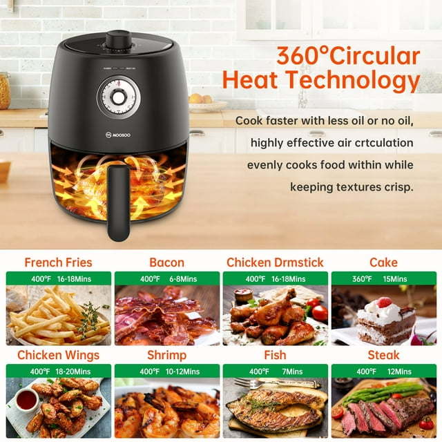 2 Quart Air Fryer Black