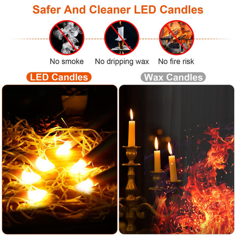 Safe Flameless Taper Candles with Remote Control