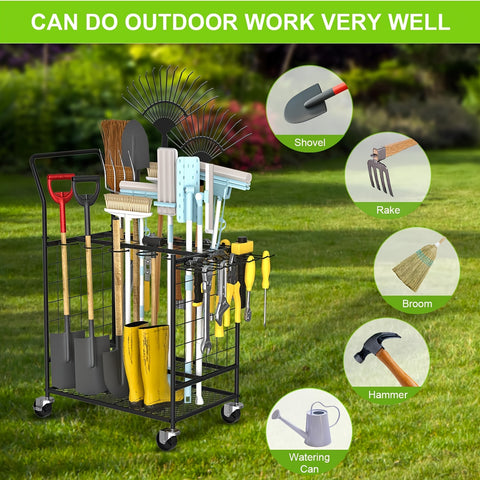 Garden Tool Organizer with Wheels