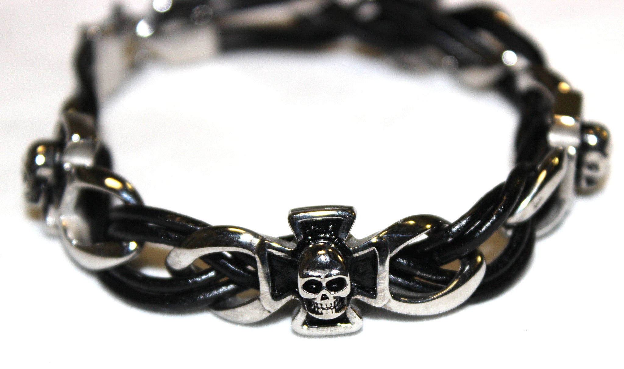 leather bracelet skull